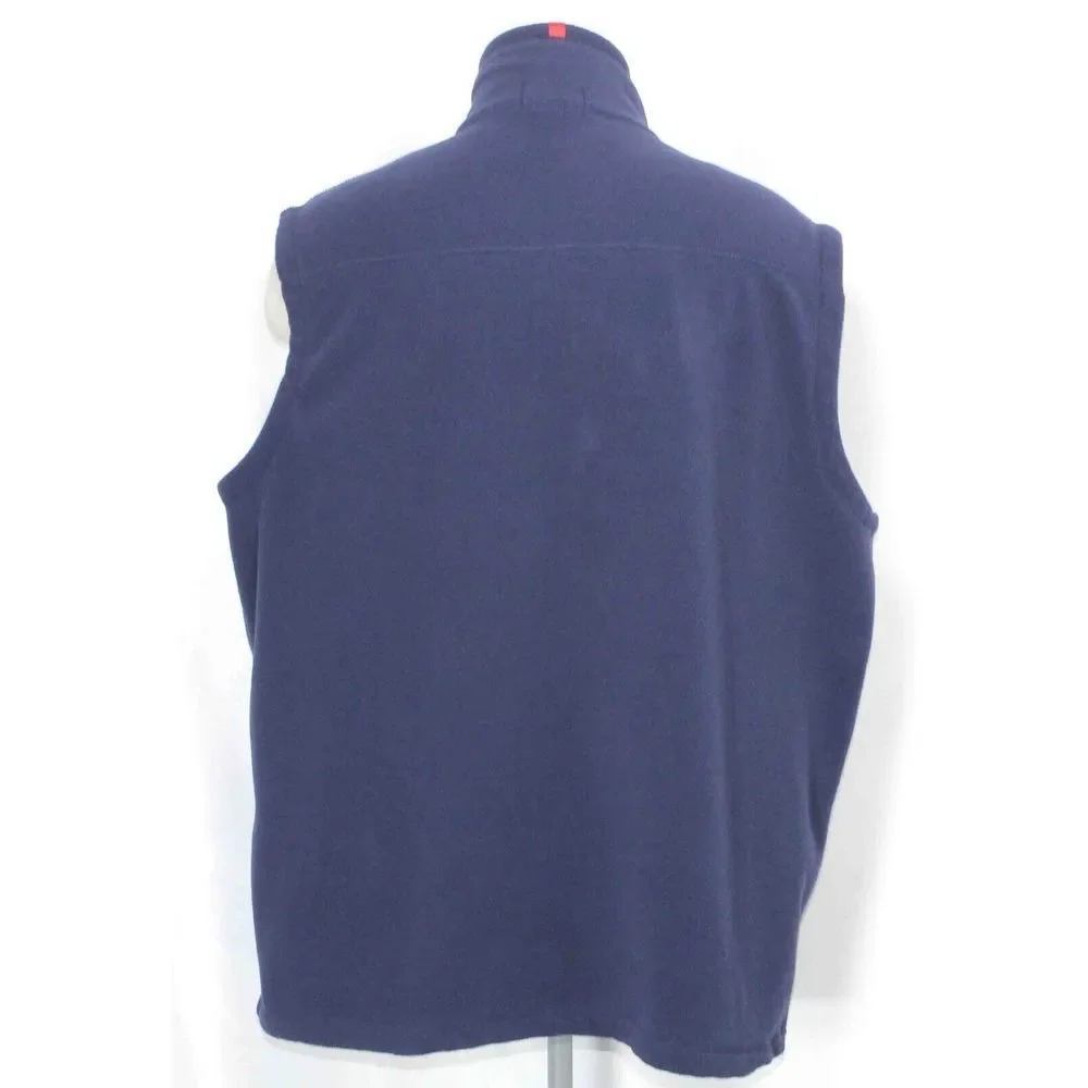 Polo Ralph Lauren Blue Full‎ Zip Zippered Pockets Fleece Vest Mens Size 2XL